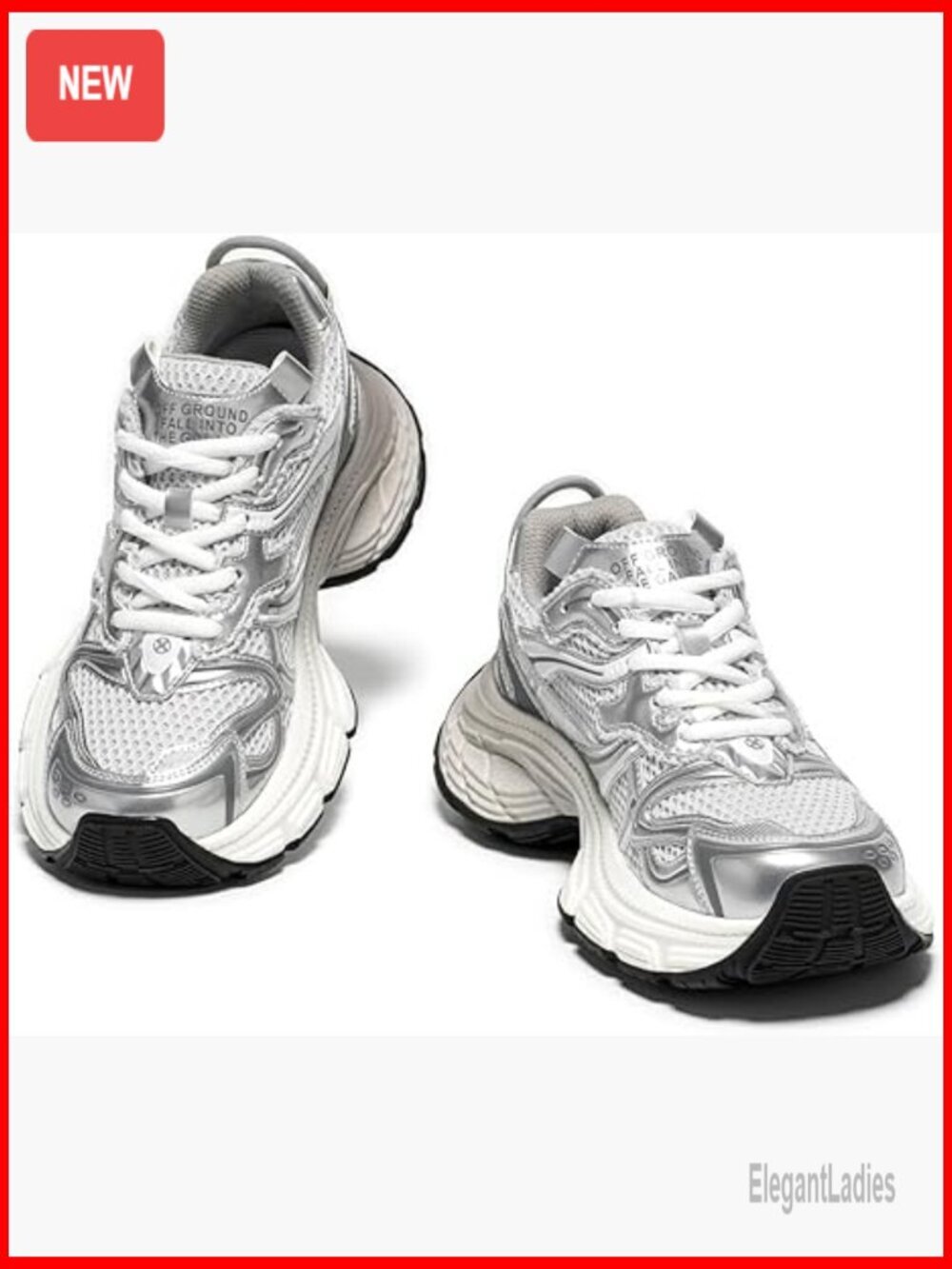 Chunky Leather Sneakers with Memory Foam, Platform Heel, Size 7